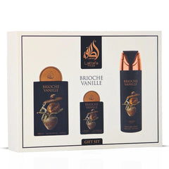 Lattafa Pride Brioche Vanille 3-Piece Eau de Parfum Gift Set | Gourmand Warmth With A Floral-Wooded Twist (Gift Set) - Intense Oud