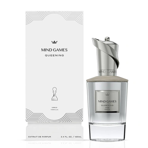 Soulmate Queening Extrait de Parfum by Mind Games 100ml EDP bottle with elegant black cap and minimalist label.