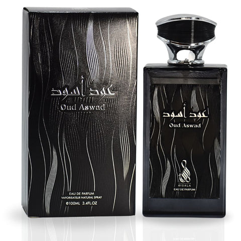 Oud Aswad EDP Spray 100ML (3.4 OZ) By RISALA | An Opulent Blend Of Luxurious, Spicy, Woody & Floral Fragrance. - Intense Oud
