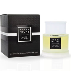 Niche White Diamond For Men EDT Spray 90ML (3 OZ) By Armaf | Long Lasting, Refreshing, Exotic Florals, Woody Undertones. - Intense Oud