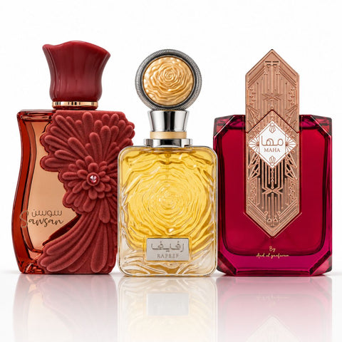Rafeef, Sawsan & Maha Eau de Parfum Sprays 100ml (3.4 oz) by Ard Al Zaafaran (Bundle)