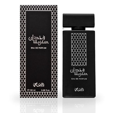 Rasasi Wojdan EDP spray 100ML, featuring warm spicy, floral, woody, and exotic unisex fragrance in a sleek bottle.