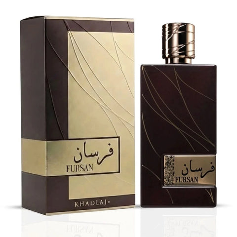Fursan Brown Eau de Parfum Spray by Khadlaj, 100ml, featuring elegant bottle design and brown fragrance accents.