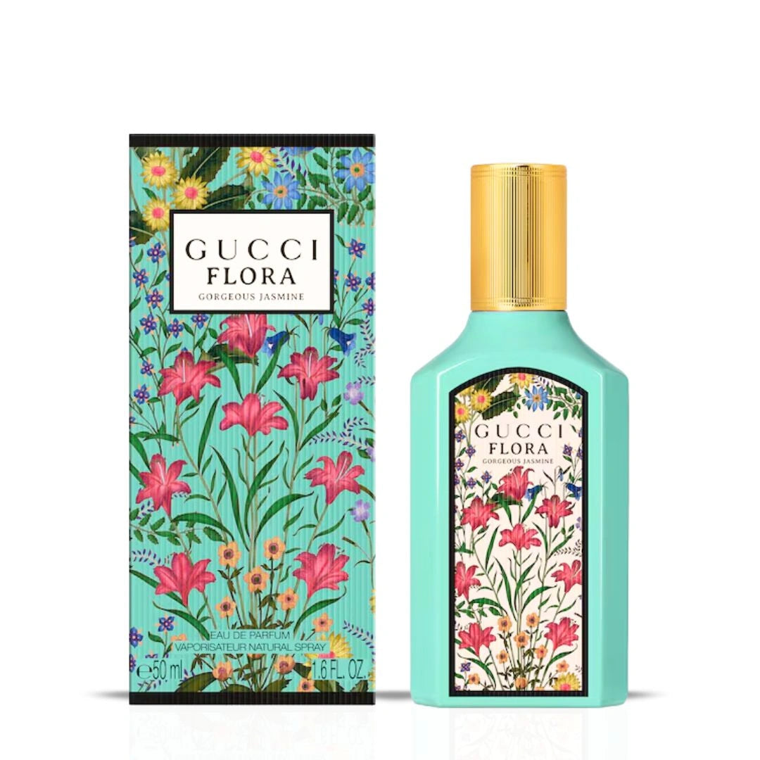 Gucci Flora Gorgeous Jasmine Eau de Parfum Spray 50ml (1.6 oz) | Where Radiant Florals Meet Bold Femininity - Intense Oud