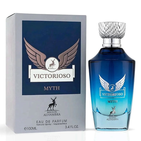 Victorioso Myth Eau de Parfum Spray 100ml (3.4 Oz) by Maison Alhambra | Where Freshness Meets Power - Intense Oud