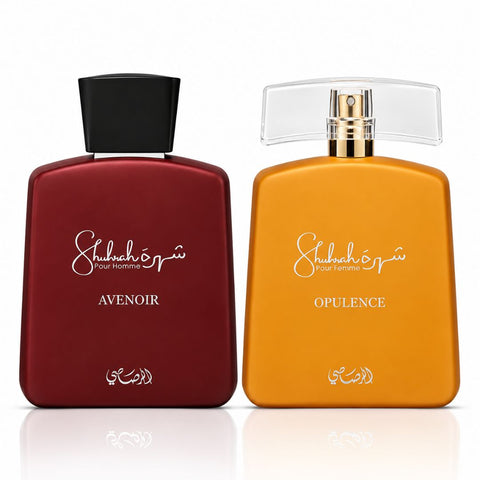 Shuhrah Avenoir & Opulence Eau de Parfum Sprays 90ml (3.0 oz) by Rasasi (Bundle)