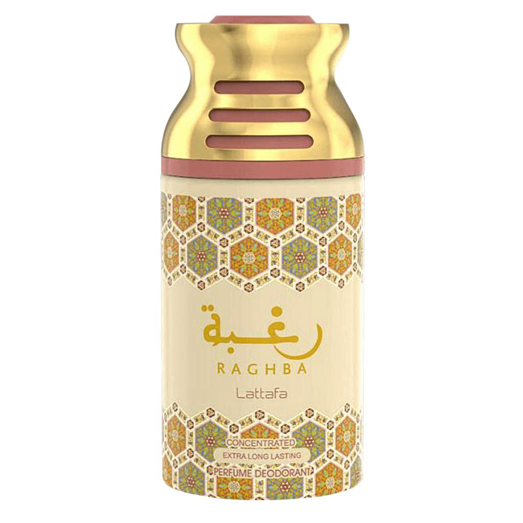 Raghba Deodorant - 250ML (8.4 oz) by Lattafa - Intense oud