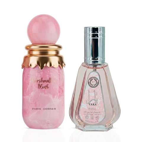 Yara by Ard Al Zaafaran & Marshmallow Blush by Paris Corner Eau de Parfum Sprays 50ml (1.7 oz)