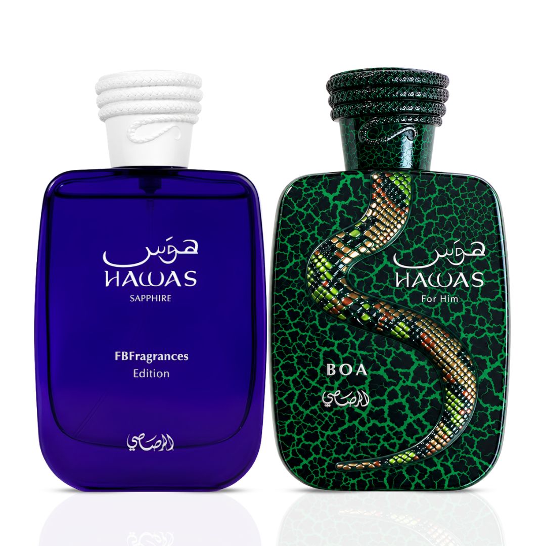 Hawas BOA & Hawas Sapphire Eau De Parfum Spray 100ml (3.38 oz) by Rasasi
