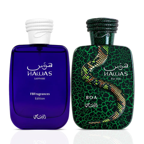 Hawas BOA & Hawas Sapphire Eau De Parfum Spray 100ml (3.38 oz) by Rasasi