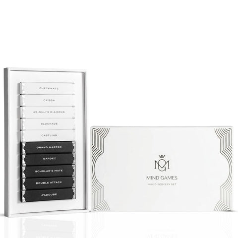 Artisan Collection 10-piece sample discovery set by Mind Games, featuring ten 2ml bottles of assorted scents in a display box.
