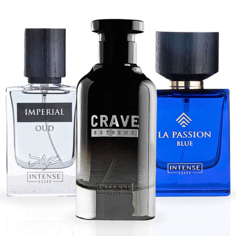 Best Collection For Men Crave Extreme,LA PASSION BLUE EDP - 100Ml (3.4Oz) & Imperial Oud for Men - 50ml (1.6Oz) By Intense Elite - Intense Oud
