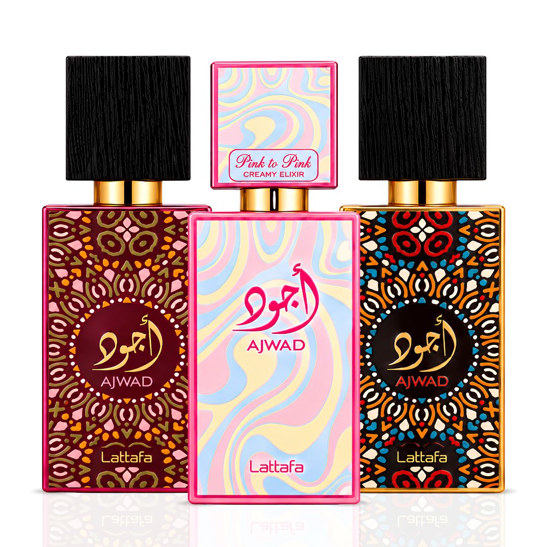 Ajwad, Pink to Pink & Pink to Pink Creamy Elixir Eau de Parfum Spray 60ml (2.02 oz) by Lattafa (Bundle)