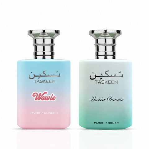 Taskeen Wowie & Lactéa Divina Eau de Parfum Spray 100ml (3.4 oz) by Paris Corner (Bundle)
