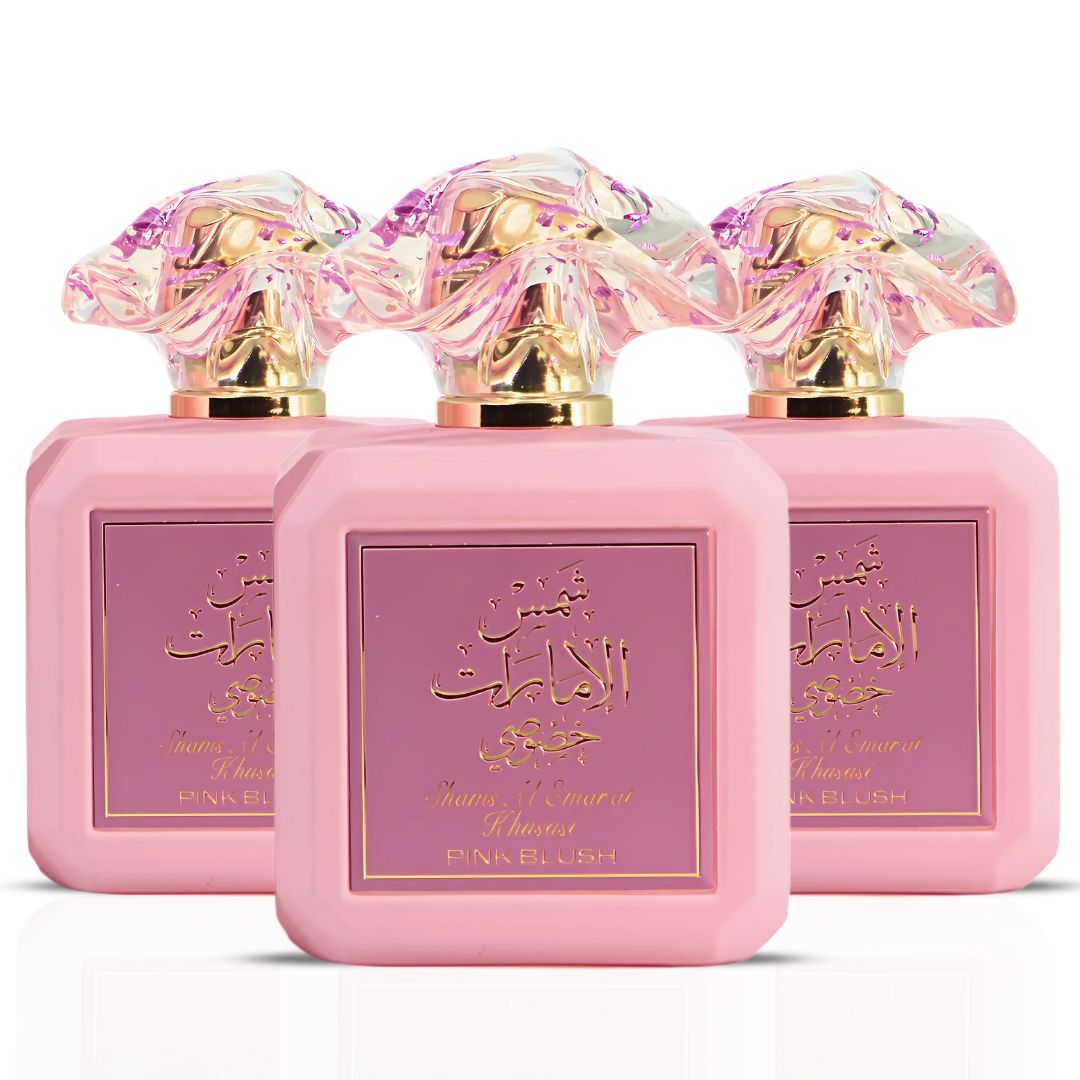 Pink Blush Shams Al Emarat Khususi Eau De Parfum Spray 100ML (3.4 OZ) by Ard Al Zaafaran | A Sweet, Elegant Fragrance for Every Occasion. (Pack of 3) - Intense Oud