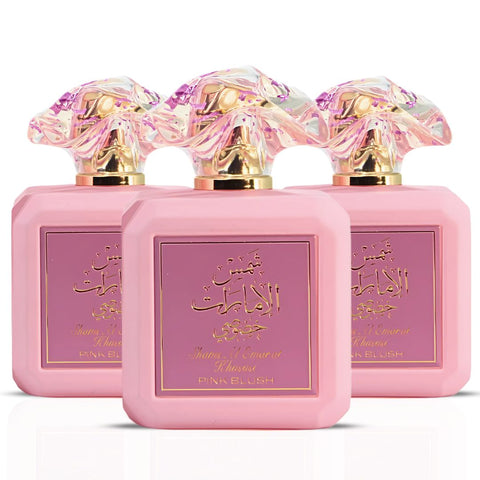 Pink Blush Shams Al Emarat Khususi Eau De Parfum Spray 100ML (3.4 OZ) by Ard Al Zaafaran | A Sweet, Elegant Fragrance for Every Occasion. (Pack of 3) - Intense Oud