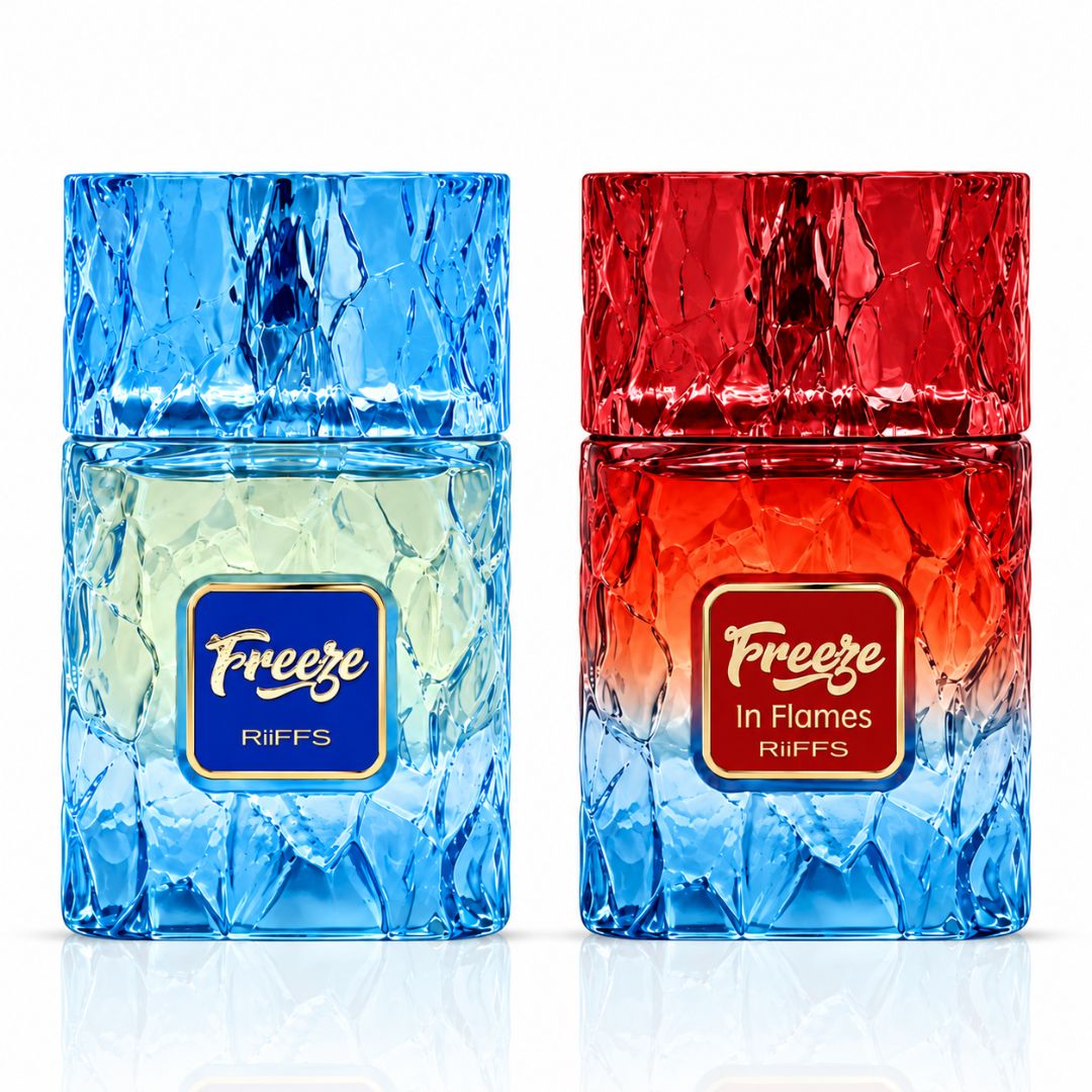 Freeze & Freeze in Flames Eau de Parfum Sprays 100ml (3.4 oz) by Riiffs (Bundle)