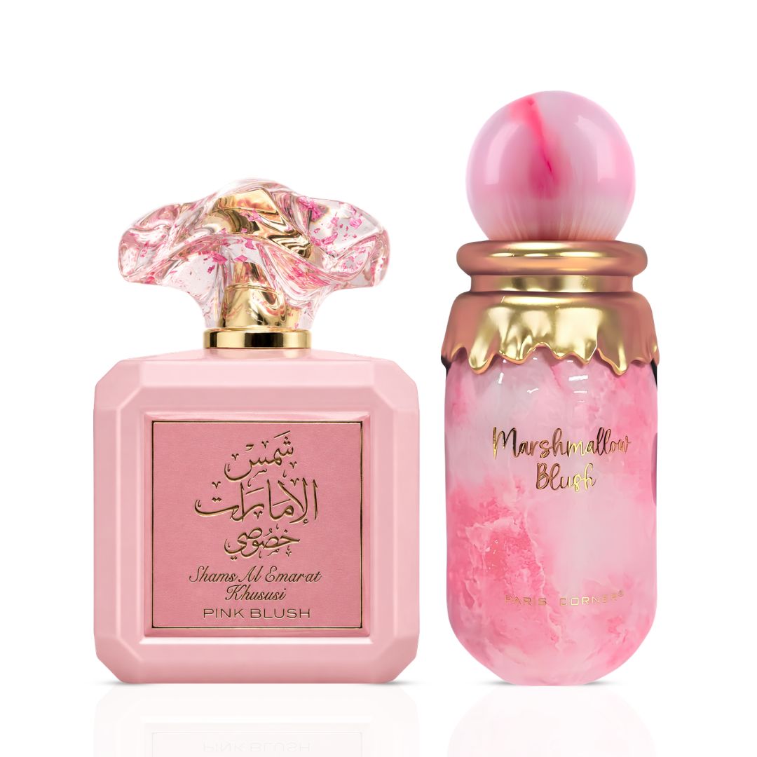 Pink Blush by Ard Al Zaafaran & Marshmallow Blush by Paris corner Eau de Parfum Sprays 100ml (3.4 oz) (Bundle)