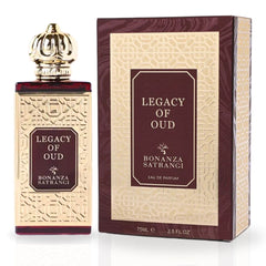 Legacy of Oud EDP Spray 75ML (2.53 OZ) by Bonanza Satrangi | Long Lasting, Leathery, Spicy, Floral, Luxurious Fragrance. - Intense Oud