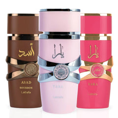 Yara, Yara Candy & Asad Bourbon EDP Sprays 100ML (3.4 OZ) By Lattafa | A Trio Of Sweet, Fruity &  Indulgent Fragrances, Perfect For Any Occasion. (SWEET SENSATIONS BUNDLE) - Intense Oud
