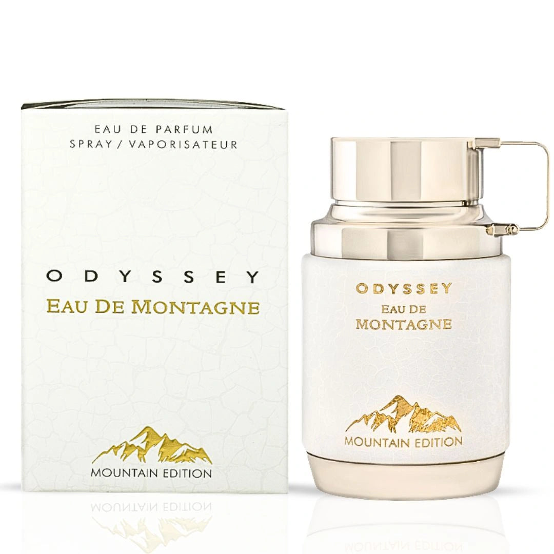 Odyssey Eau de Montagne Mountain Edition Eau de Parfum Spray 100ml (3.4 oz) by Armaf | Wrapped in Clouds of Almond & Sandalwood - Intense Oud
