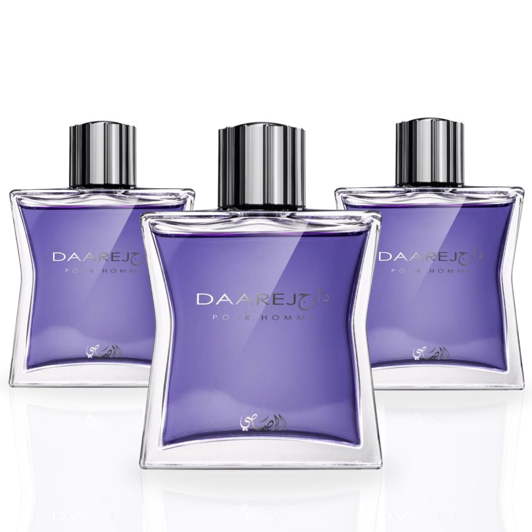 Daarej Pour Homme EDP Spray 100 ML (3.4 OZ) by Rasasi | Perfume for Every Occasion (PACK OF 3) - Intense Oud