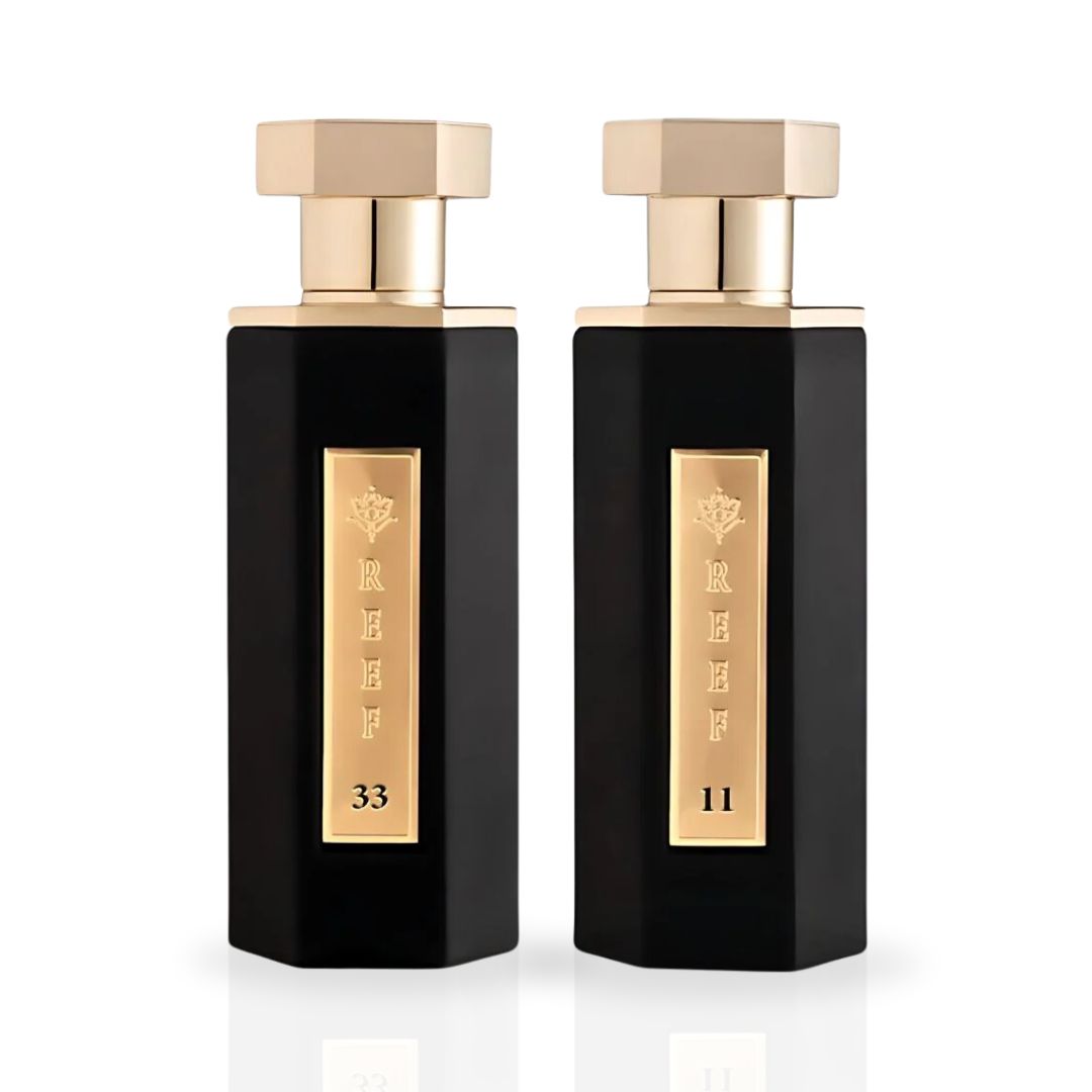 Reef 33 & Reef 11 EDP Sprays 100ML (3.38 OZ) By Reef Perfumes | Long Lasting & Luxurious Fragrances. (MYSTIC BUNDLE) - Intense Oud