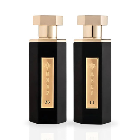 Reef 33 & Reef 11 EDP Sprays 100ML (3.38 OZ) By Reef Perfumes | Long Lasting & Luxurious Fragrances. (MYSTIC BUNDLE) - Intense Oud