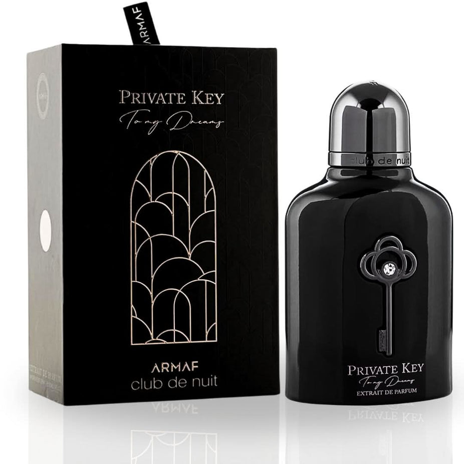 Armaf Club De Nuit Private Key To My Dreams Extrait De Parfum spray bottle, 100ML, with elegant packaging and luxurious fragrance.