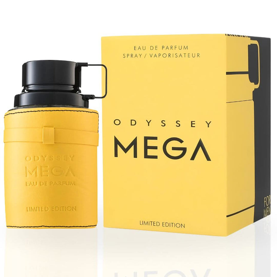 Odyssey Mega Man Limited Edition Eau de Parfum Spray by Armaf, 100ml, featuring a sleek bottle design.