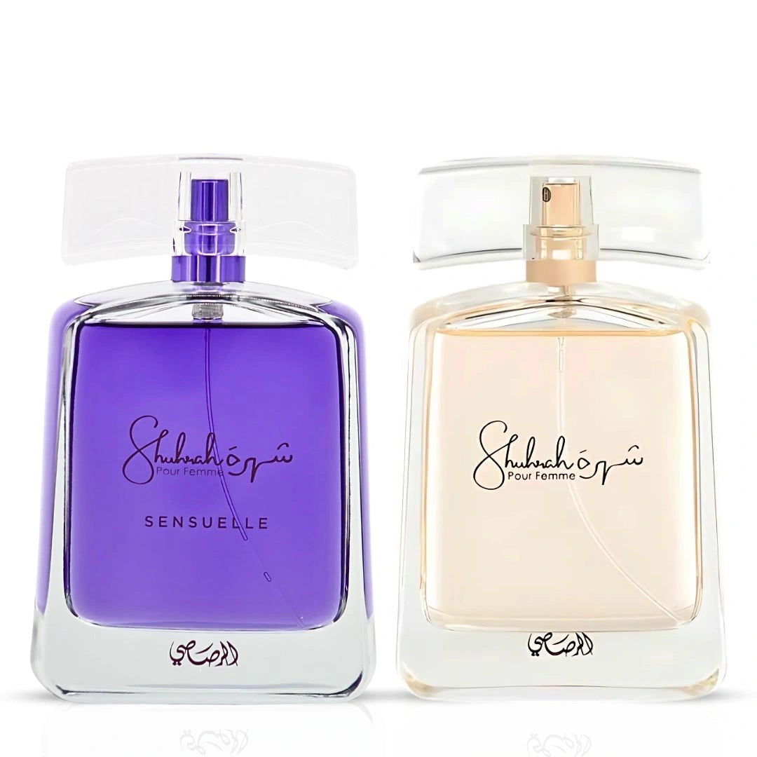 Shuhrah & Shuhrah Sensuelle Pour Femme Eau de Parfum Sprays 90ml (3.0 oz) by Rasasi | Floral Elegance Meets Sensual Sophistication (Bundle) - Intense Oud