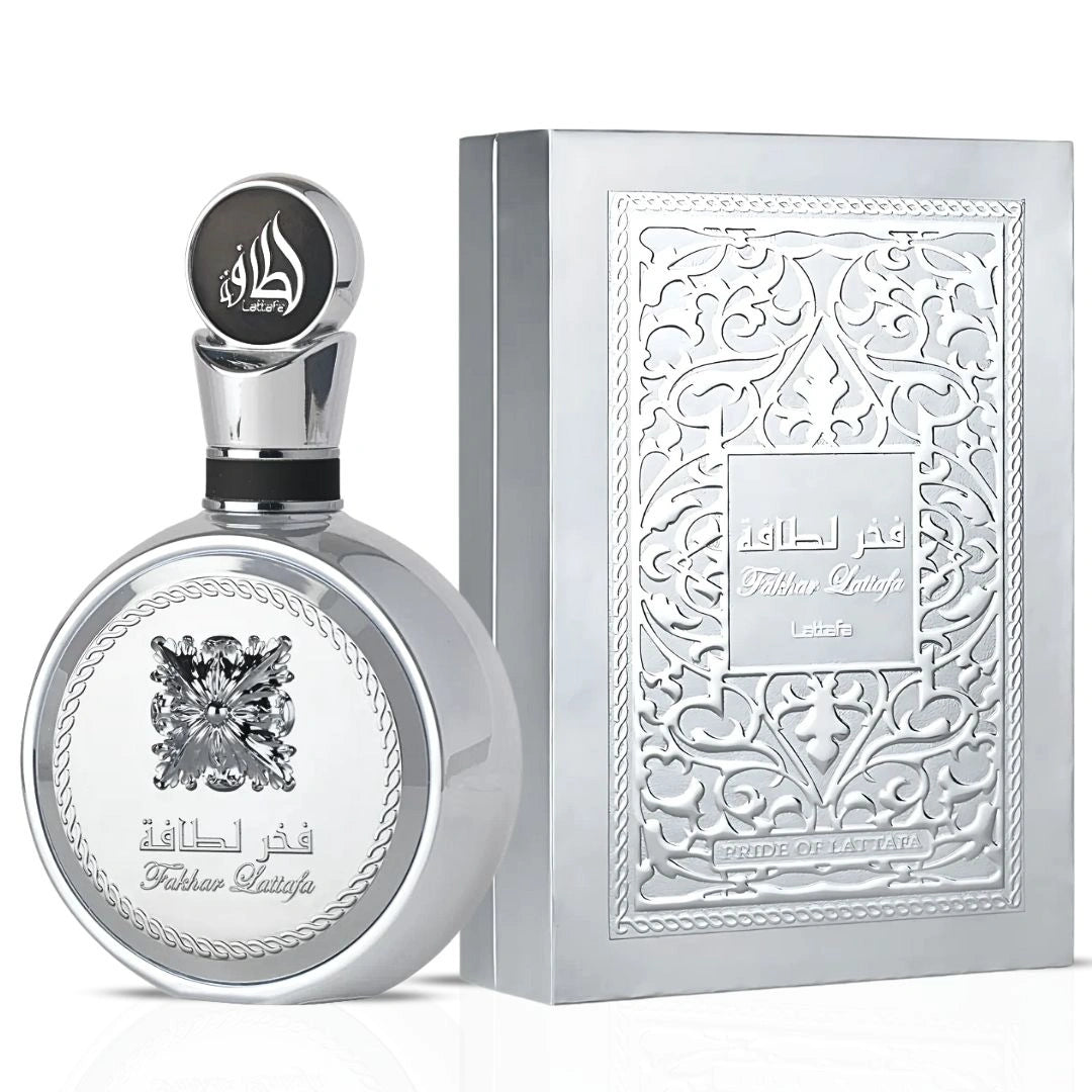 Fakhar Platin Eau de Parfum Spray 100ml (3.4 oz) by Lattafa | A Scent That Never Plays It Safe - Intense Oud