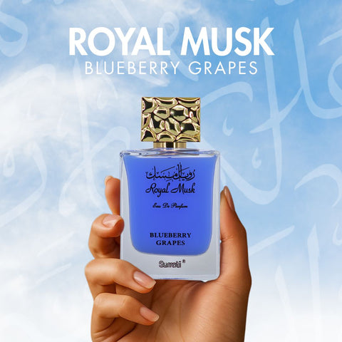 Royal Musk Blueberry Grapes EDP 100ML (3.4 OZ) by SURRATI, Exotic Fragrances for Men & Women. - Intense Oud