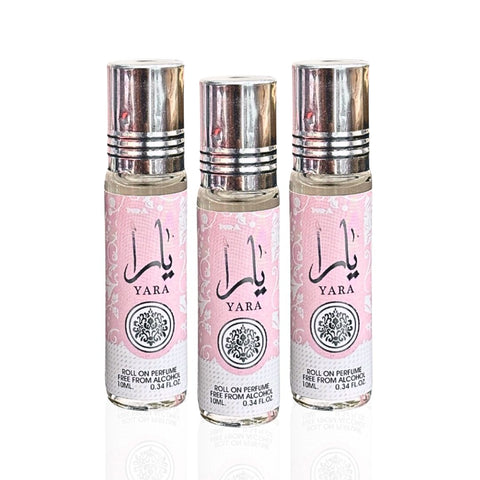 YARA Roll On Perfume Oil CPO  10ML (0.34 OZ) By Ard Al Zaafaran | Captivating Aroma for the Modern Women. (PACK OF 3) - Intense Oud
