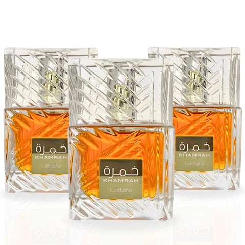 Khamrah EDP Spray 100ml (3.4oz) by Lattafa | A Timeless Tale of Exquisite Aroma. (PACK OF 3) - Intense Oud