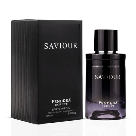 Pendora Scents Saviour Eau de Parfum spray by Paris Corner, 50ml bottle with elegant packaging and fragrance notes.