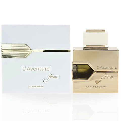 L'Aventure Femme EDP Spray 100ML (3.33 OZ) by Al Haramain | Long Lasting, Captivating, Luxurious Amber Vanilla Fragrance. - Intense Oud