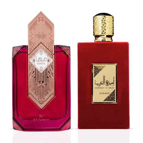 Ameerat Al Arab by Asdaaf & Maha by Ard Al Zaafaran Eau de Parfum Sprays 100ml (3.4 oz) (Bundle)