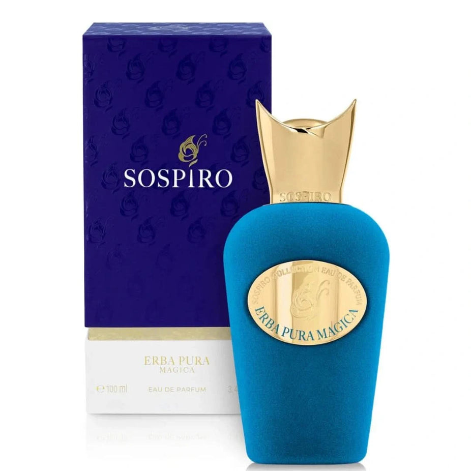 Sospiro Erba Pura Magica Eau De Parfum 100ml bottle with elegant design, showcasing the luxurious fragrance container.