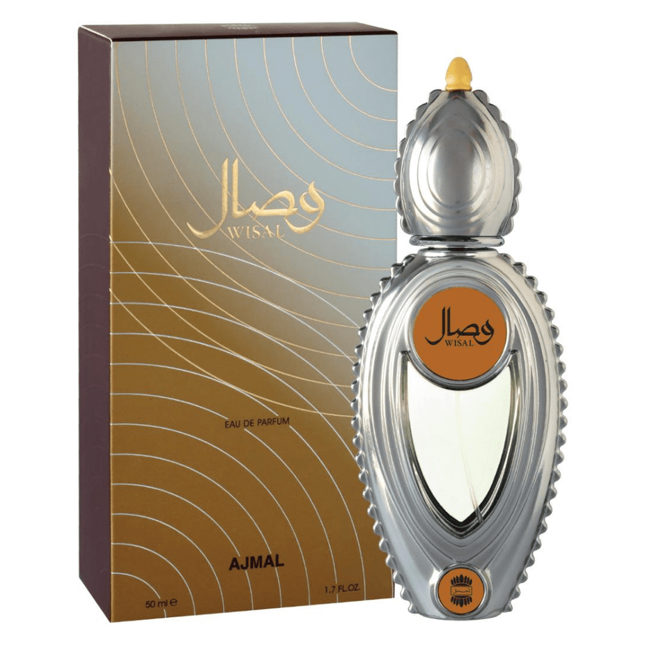 Wisal for Women EDP by Ajmal 50ML bottle, elegant perfume bottle with floral and feminine design visible in the image.