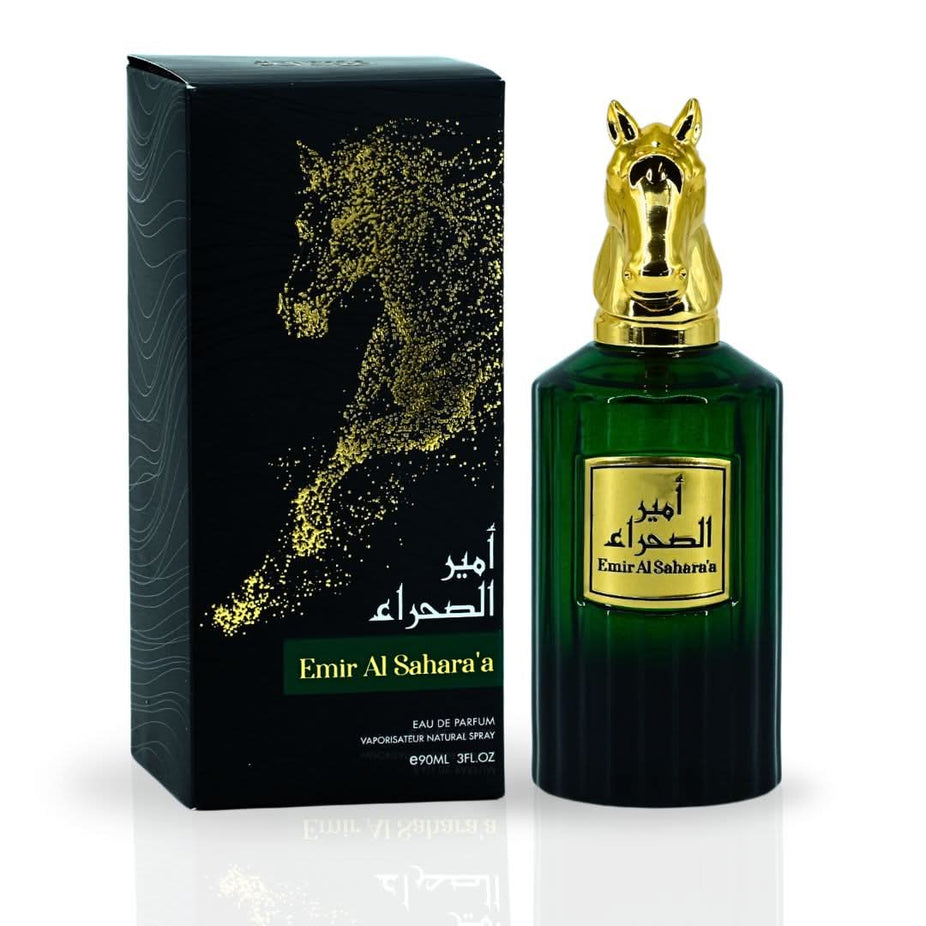RISALA Emir Al Sahara'a EDP 90ML perfume bottle, elegant design, showcasing the luxurious Eau De Parfum by RISALA.