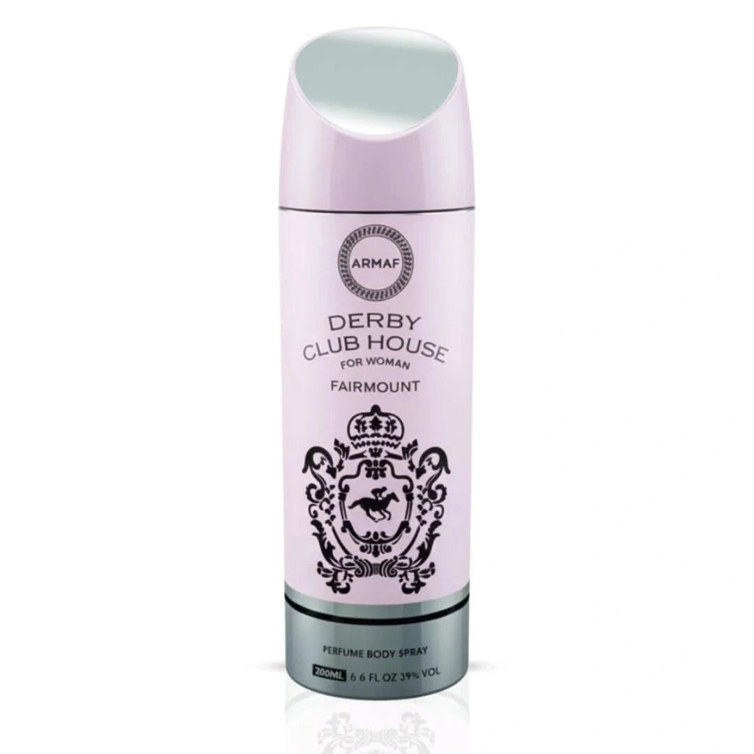 Armaf Derby Club House deodorant spray in 200ml bottle, featuring a sleek design and a fresh, masculine scent.