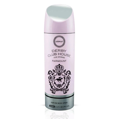 Armaf Derby Club House deodorant spray in 200ml bottle, featuring a sleek design and a fresh, masculine scent.