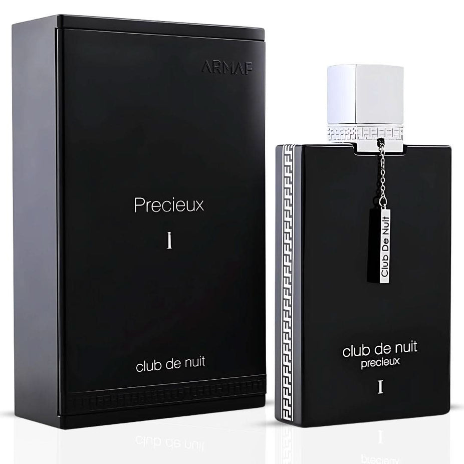 Armaf Club De Nuit Precieux I Extrait de Parfum spray bottle, 55ml, featuring sleek design and elegant packaging.