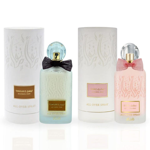 Tawahuj & Eshq All Over Alcohol Free - EDP Sprays 100ML (3.4 OZ) By Rasasi | Long Lasting, Refreshing, Floral, Citrusy & Fruity Fragrances. (ELITE BUNDLE) - Intense Oud