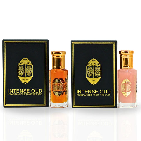 Mukhalat Malaki & Pink Musk - Perfume Oils 12ML (0.40 OZ) Unisex with Black Gift Box By Intense Oud. (BUNDLE) - Intense Oud