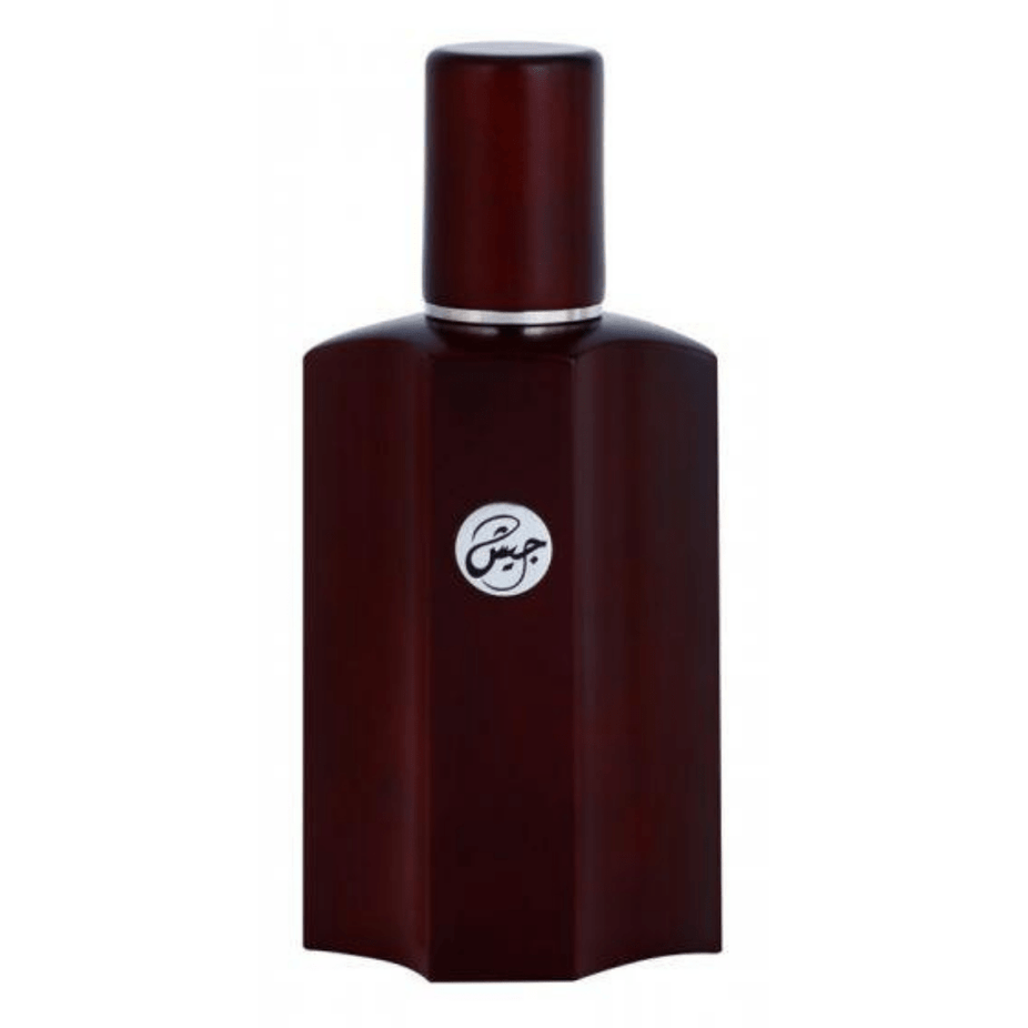 Rasasi Jaish Eau De Parfum 50ml bottle, elegant design, showcasing the fragrance bottle with a sleek, modern look.