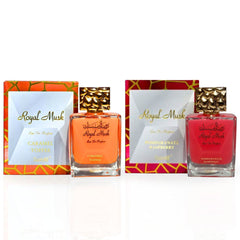 Royal Musk Caramel Toffee & Royal Musk Pomegranate Raspberry - EDP Sprays 100ML (3.4 OZ) By SURRATI | Exquisite Fragrances. (ROYAL BUNDLE) - Intense Oud