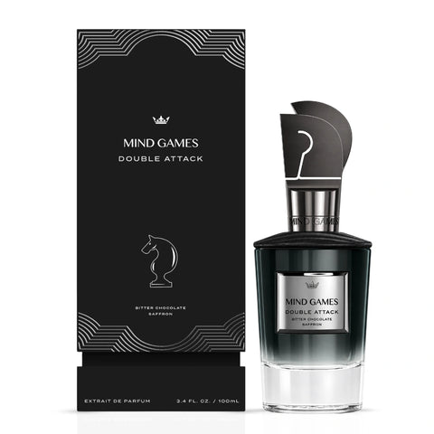 Mind Games Double Attack Extrait de Parfum 100ml bottle, elegant EDP container with sleek design and branding.