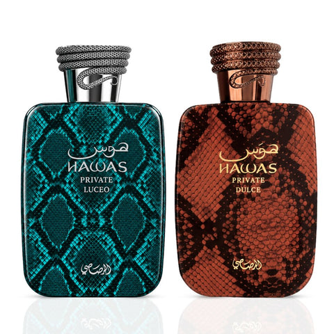 Hawas Private Luceo & Dulce Extrait De Parfum Spray 100ml (3.38 oz) by Rasasi (Bundle)